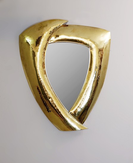 Hammered Brass Mirror