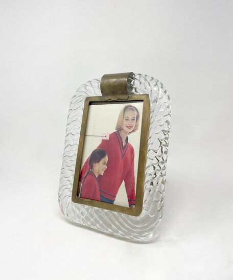 Hand Blown Murano Table Mirror by Barovier & Toso, Signed, 1940s