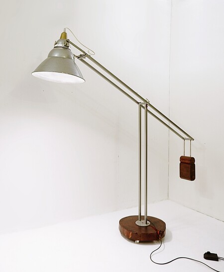 Industrial Floor Lamp with counter weight 1950s