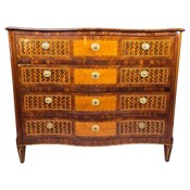 Inlaid Chest of Drawers with double secret compartments, 18th century