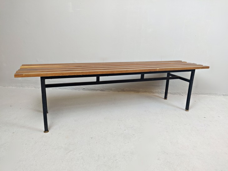 Iron and Wood Slatted Bench, Italy
