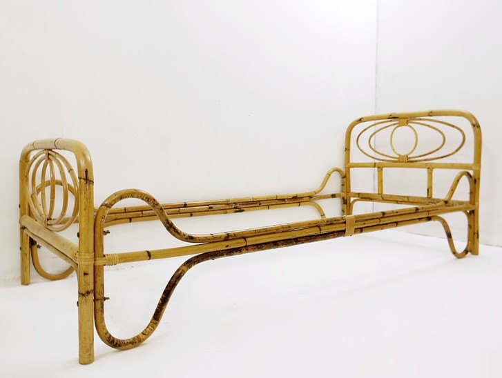 Italian Bamboo Sofa-Bed, 1960s
