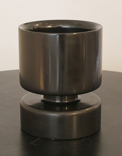Italian black marble vase by Angelo Mangiarotti