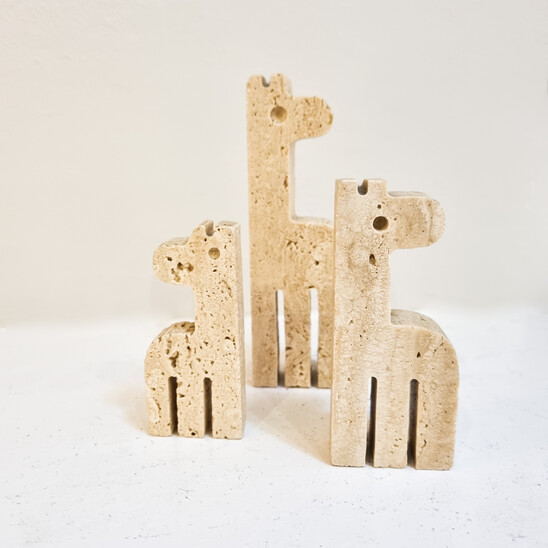 Italian Brutalist Travertine Giraffe Sculptures by Fratelli Mannelli, Italy, 1970s