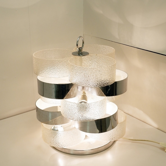 Italian Concentric Ring Table Lamp, 1970s
