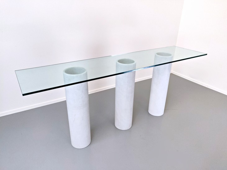 Italian console with glass top