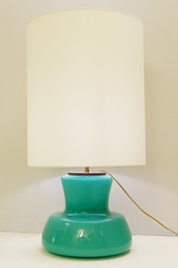 Italian Green Glass Table Lamp