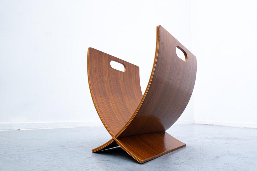 Italian Mid-Century Modern Wooden Magazine Rack