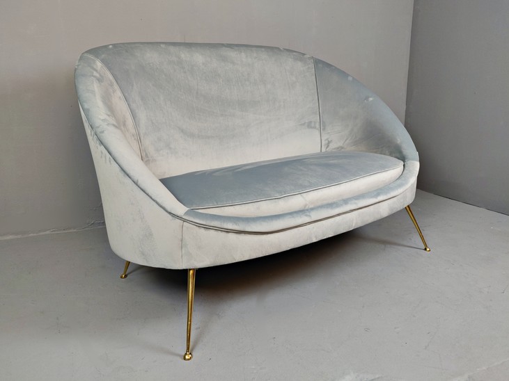 Italian Mid-Century Sofa, New Upholstery 