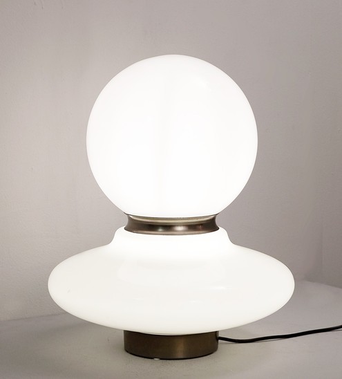 Italian Opaline Glass Table Lamp, 1960s