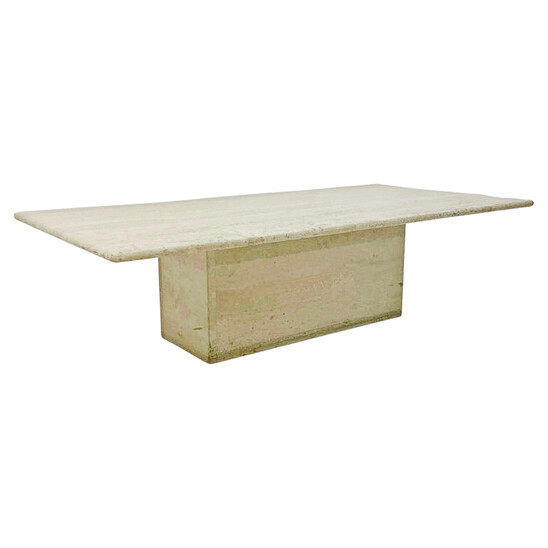 Italian Rectangular Travertine coffee table, 1970s