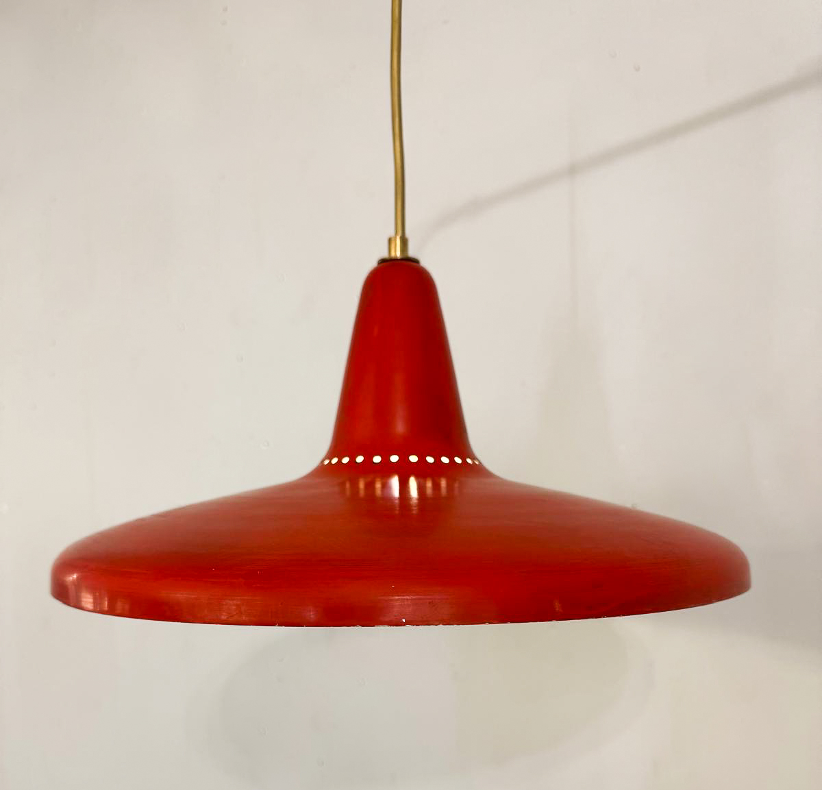 Italian Red Lacquered Wall light, 1960s