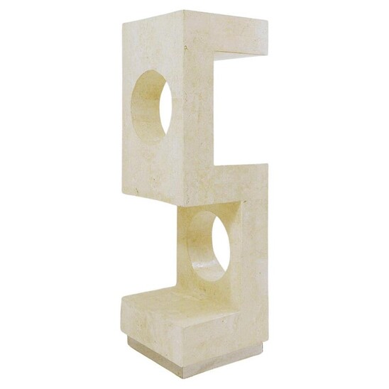 Italian tackling Travertine Pedestal, 1980s