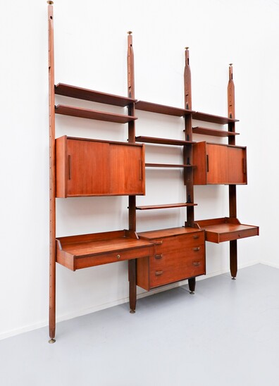 Italian teak wall unit
