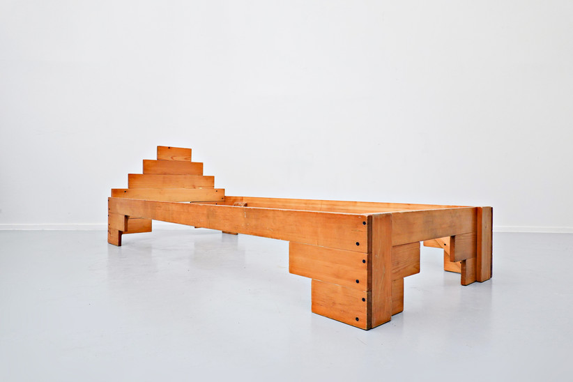Italian Wooden Bed by Enzo Mari,1970s
