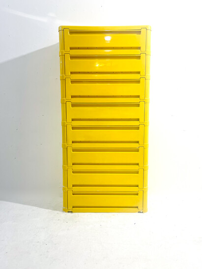 Italian Yellow Space Age Chest of Drawers by Olaf von Bohr for Kartell, 1970s