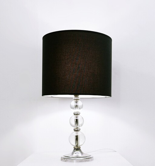 Jacques Adnet Art Deco Crystal Balls Table Lamp, France, 1930s