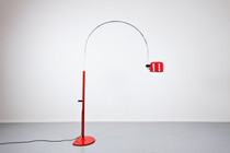 Joe Colombo Large Arched Coupe Floor Lamp for Oluce, 1970s