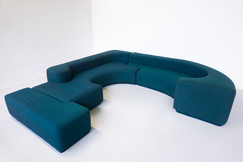 Lara Sofa, Roberto Pamio & Renato Toso for Stilwood, Blue Upholstery