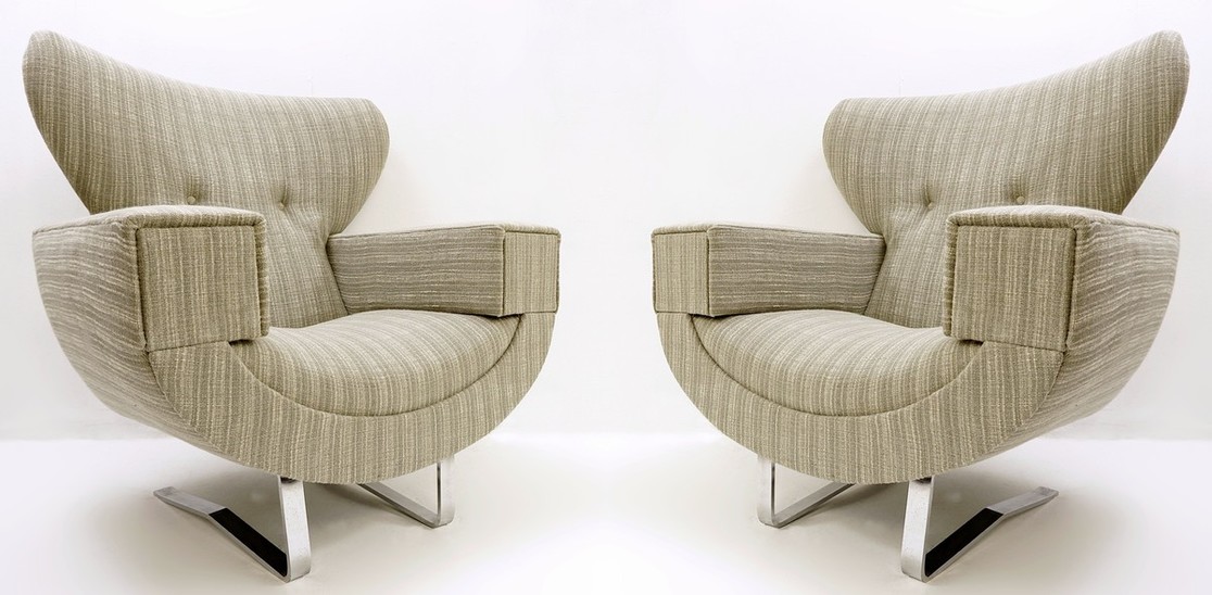 Large Armchairs With Chrome Legs