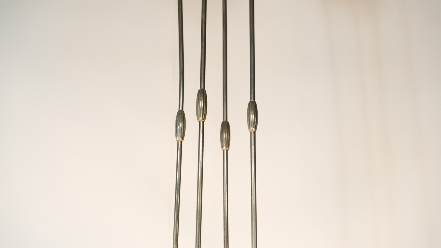 Large Art Deco Ceiling light, Glass and Metal, France, 1930s