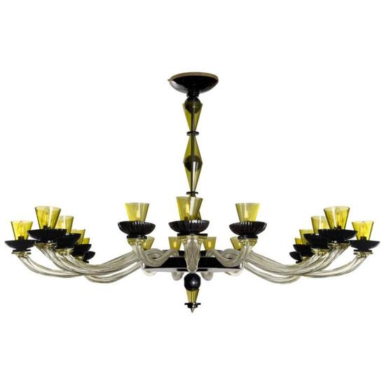 Large Cenedese Murano Glass Chandelier, circa 1980
