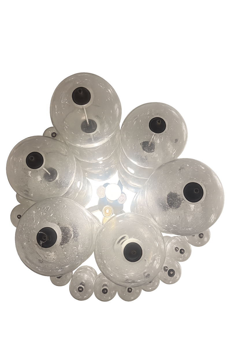 Large Glass Ceiling Light, Czech, 1960s