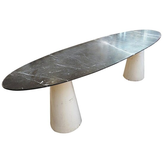 Large mid-century oval marble console/table - Italy 1970s