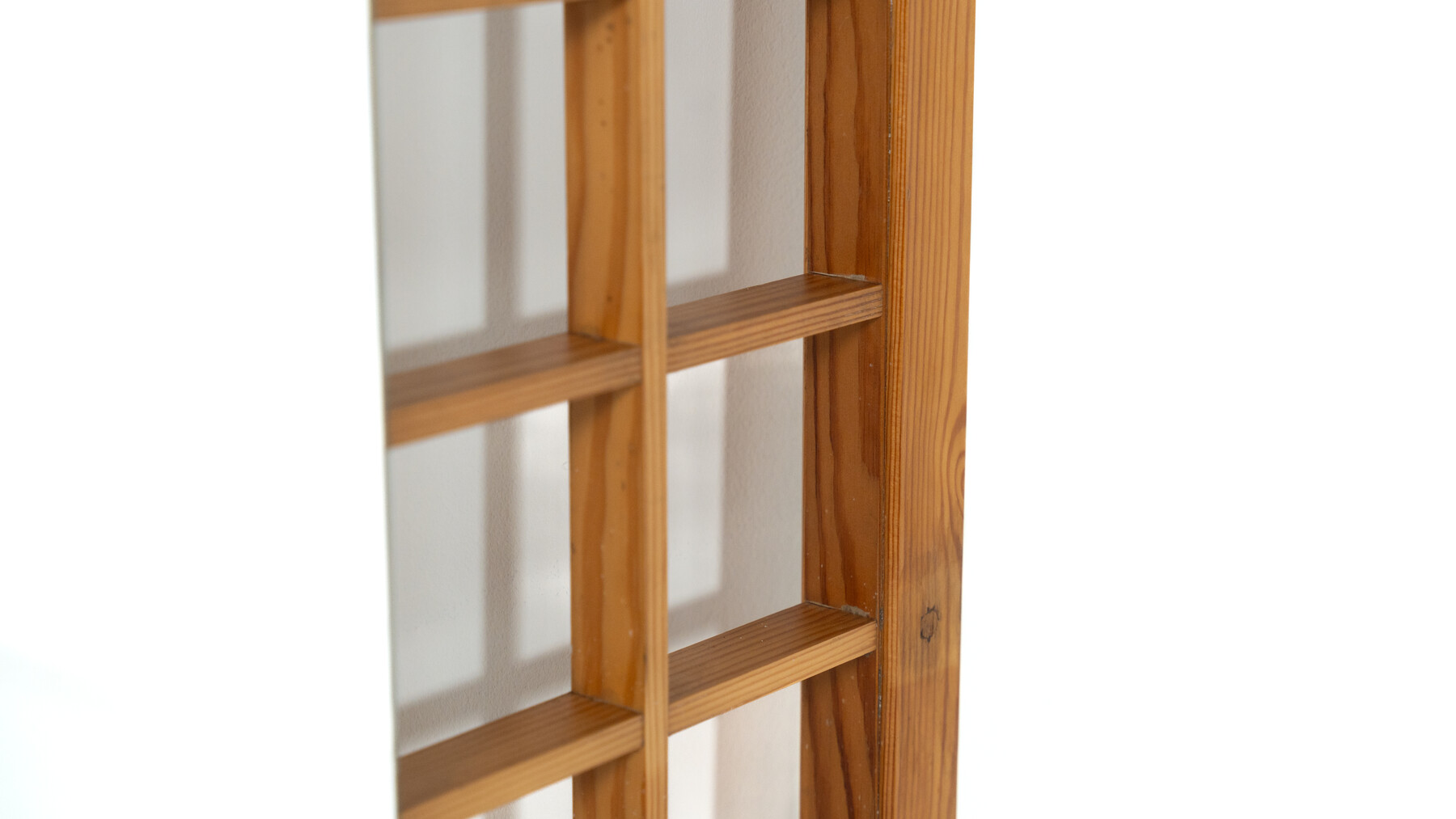Large Mirror with Wooden Grid,  Italy, 1960s