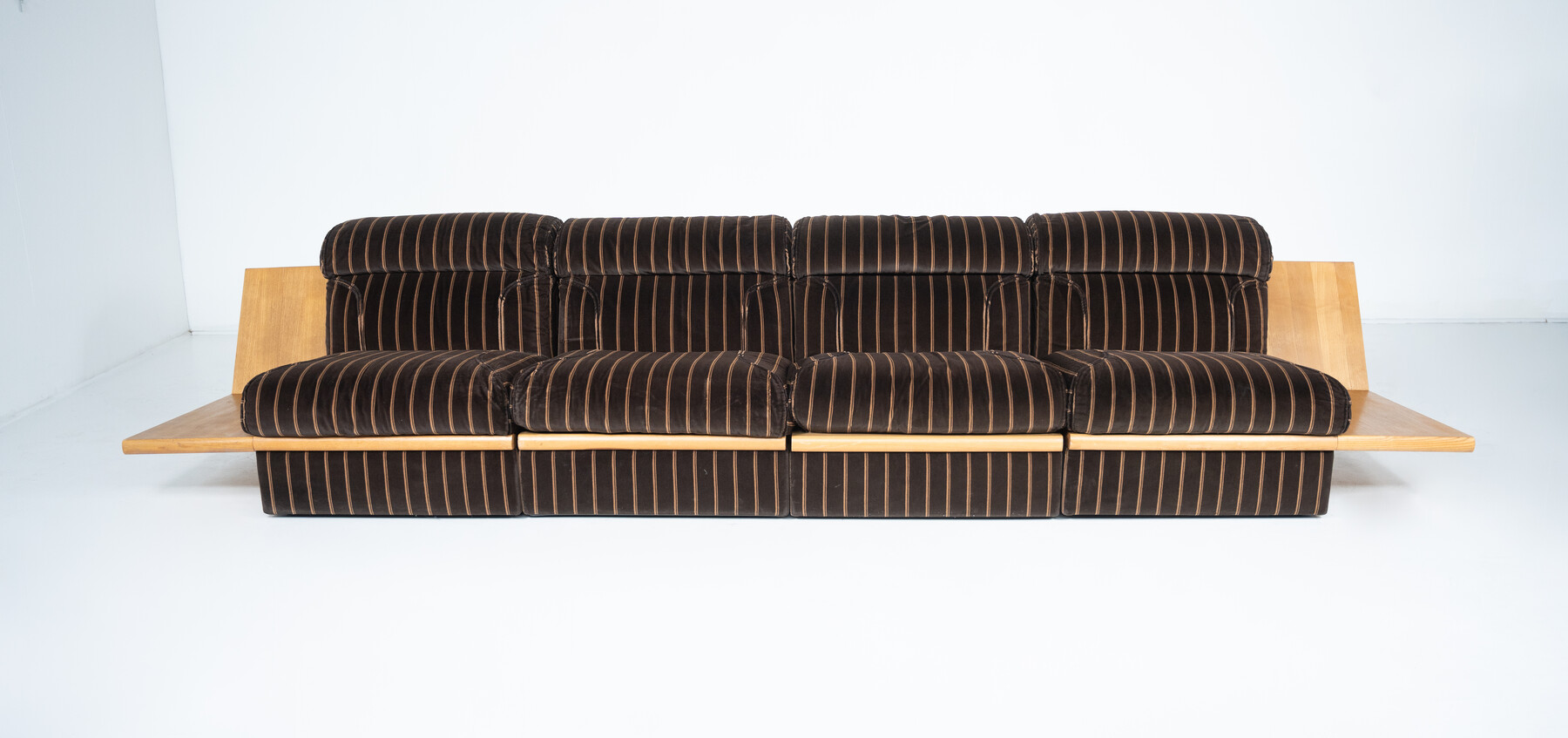 Large Modular Sofa with Integrated Side Tables, Italy, 1970s - Original Fabric