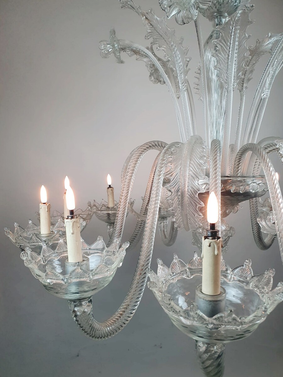 Large Murano Glass Chandelier,  12 Arms Of Light