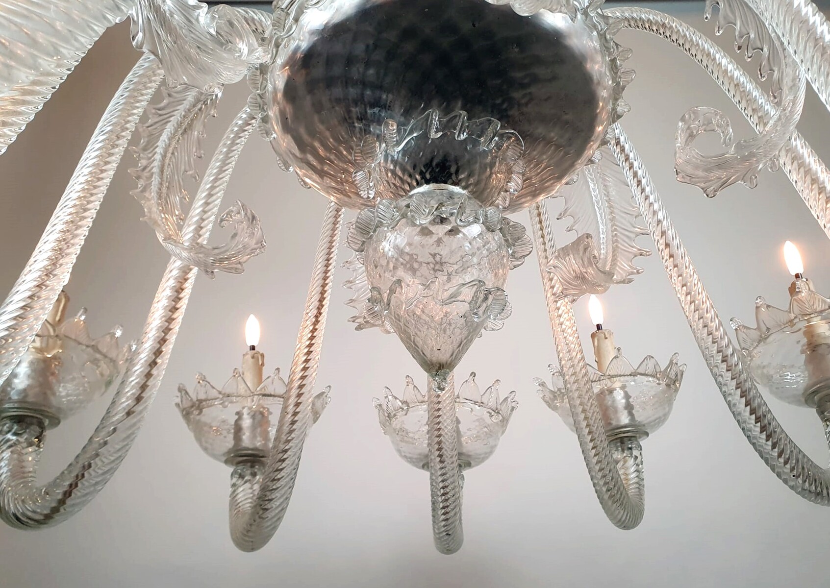 Large Murano Glass Chandelier,  12 Arms Of Light