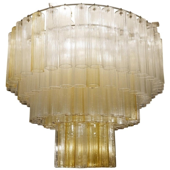 Large Murano Glass Tubes Chandeliers - 4 available