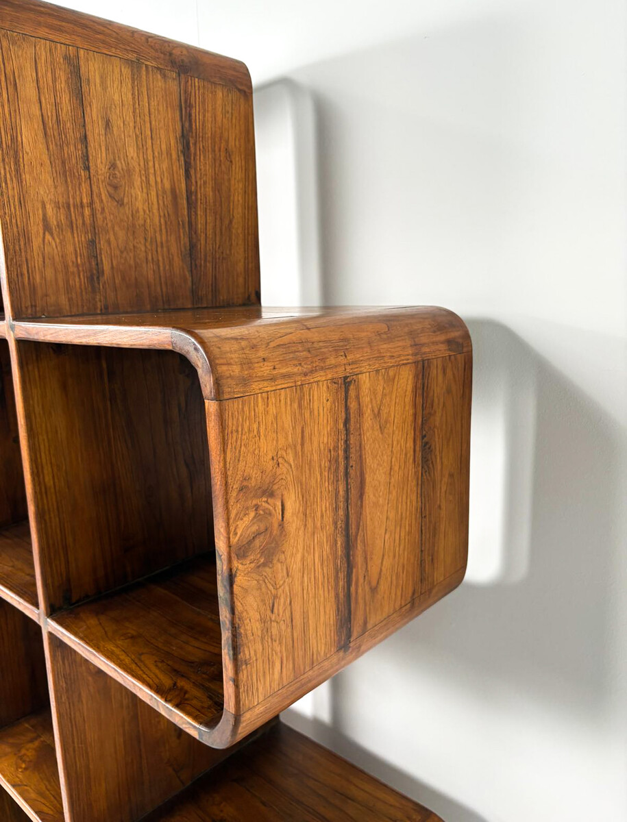 Large Wooden Bookcase, Italy, 1970s