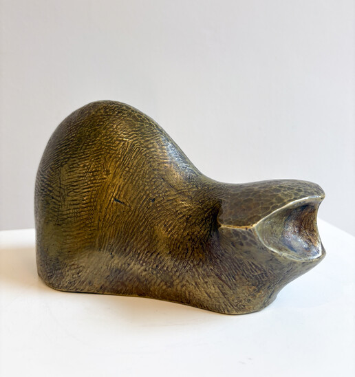 Laying Cat by James-Jacques Brown, Bronze, 1960s