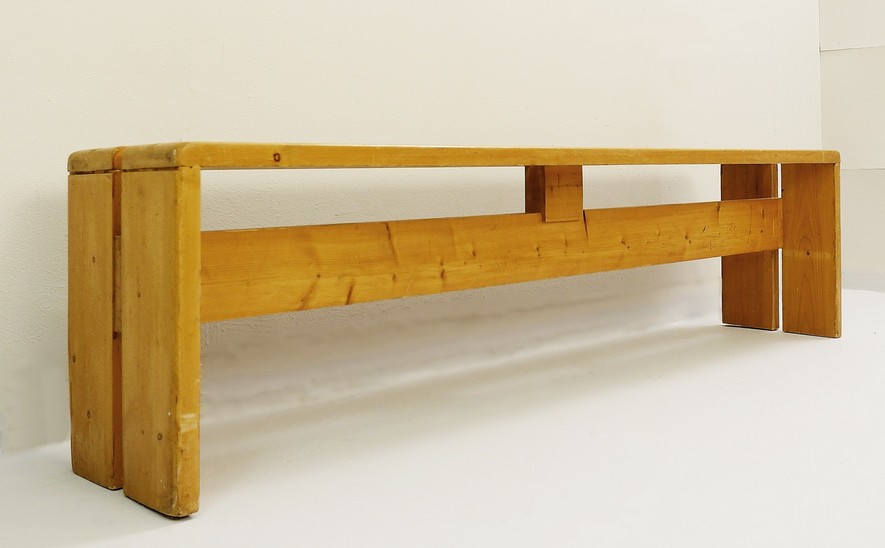 Les Arc - Pine Bench By Charlotte Perriand, 1960s