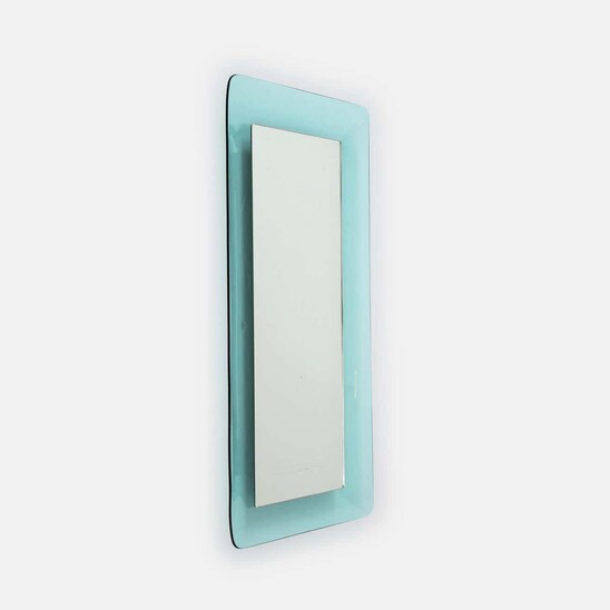 Light Blue Rectangular Mirror Model 2273 by Max Ingrand For Fontana Arte, Italy, 1950s