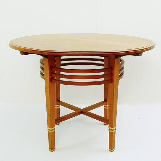 Liszt Table by Gustave Serrurier Bovy, Mahogany and Brass, 1900s
