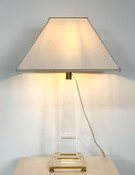 Lucite and Brass Desk Lamp, 1970s