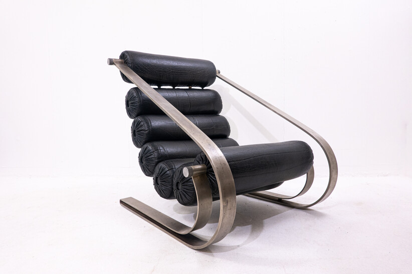 Marzio Cecchi 'Balestra' Lounge Chair, Original Condition, Italy, 1968