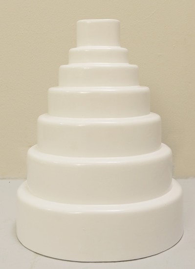 Memphis Style White Ceramic Vase - Italy