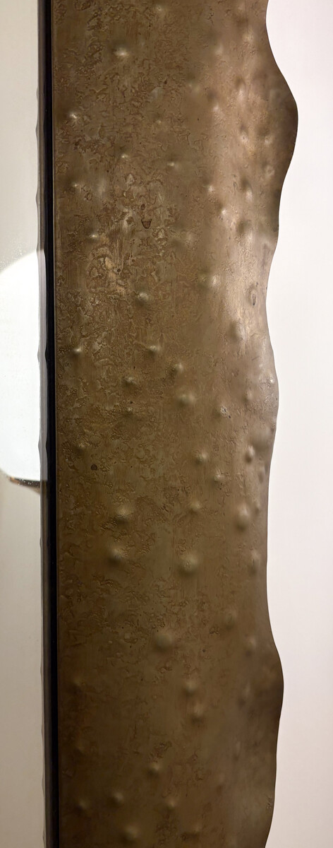 Metal Wall Mirror by Angelo Bragalini, Italy, 1970s
