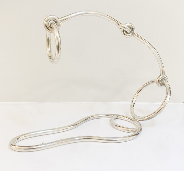Mid-Centruy Modern Metal bottle holder in style of Hermes