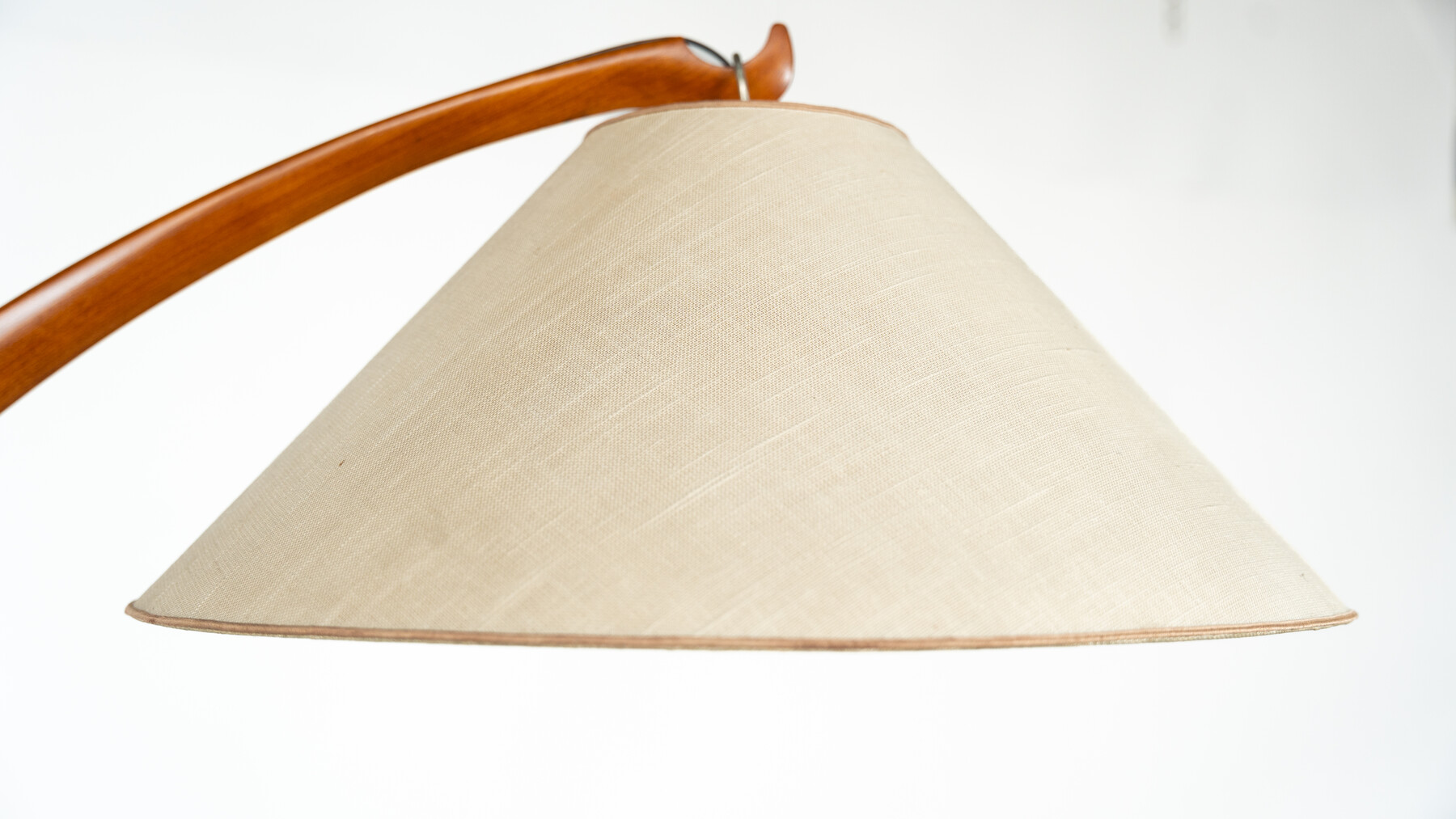 Mid-Century Arc Floor Lamp, Wood, Italy, 1950s