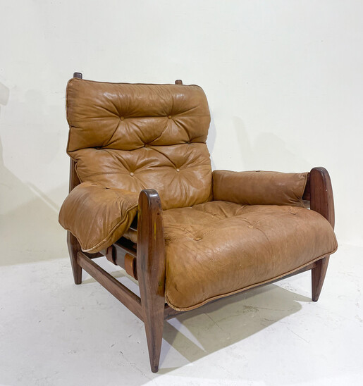 Mid-Century Armchair by Jean Gillon, Wood Art, Brasil, 1950s