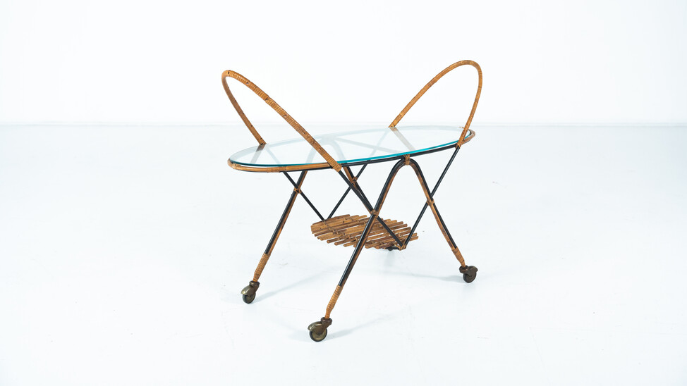 Mid-Century Bamboo Trolley, 1960s