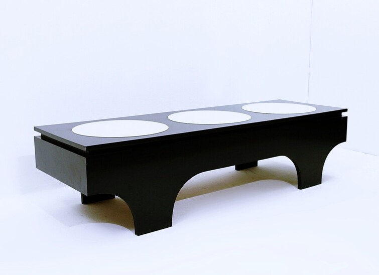 Mid-century black and white lacquered coffee table by Emile Veranneman - 1970s