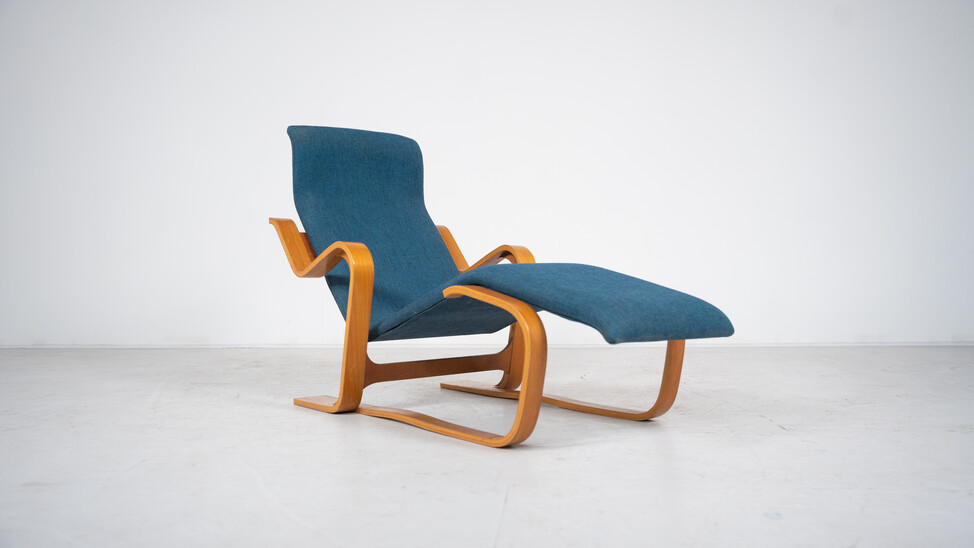 Mid-Century Blue Lounge Chair by Marcel Breuer, 1950s
