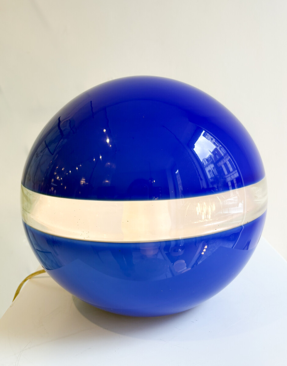 Mid-Century Blue Table Lamp by Carlo Nason for Mazzega, 1960s