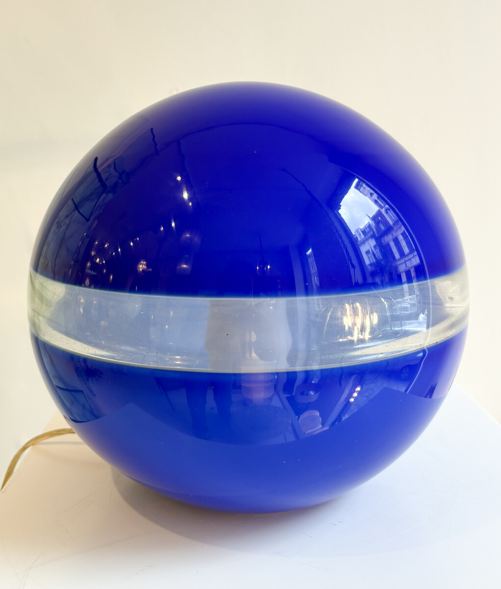 Mid-Century Blue Table Lamp by Carlo Nason for Mazzega, 1960s